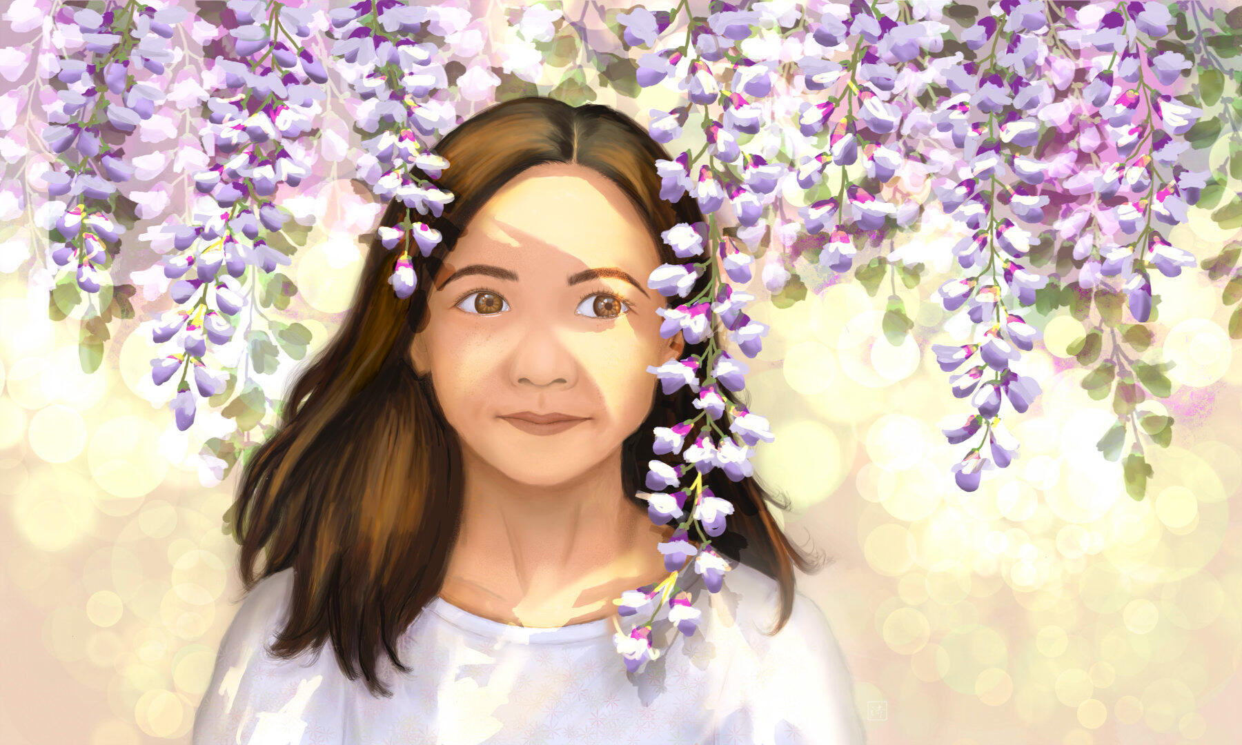 Girl Under the Wisteria