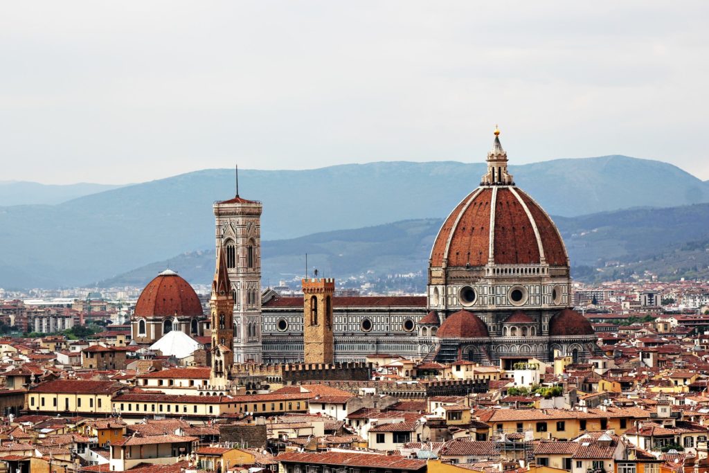 view of city of Florence skyline with cathedral